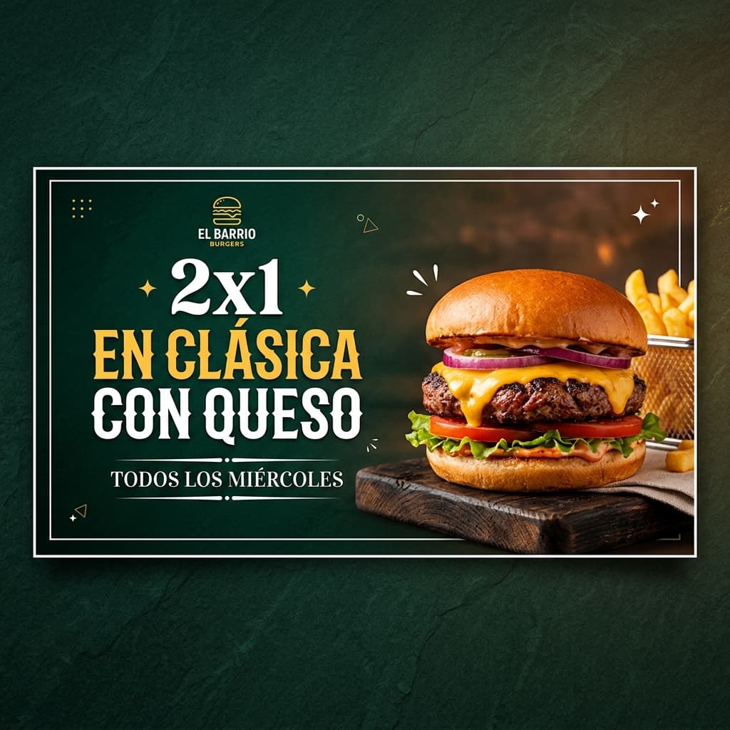 2x1 en Clásica con Queso todos los miércoles